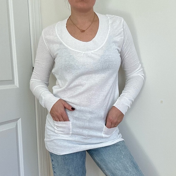 Cotton Blend Fine Knit Tunic Sweater - Picture 2 of 8